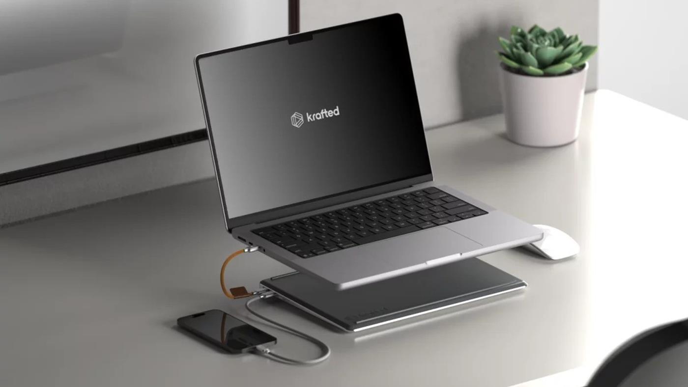 Krafted Edge: Laptopların Altına Yerleşen İnce ve Tamir Edilebilir 20.000 mAh Powerbank