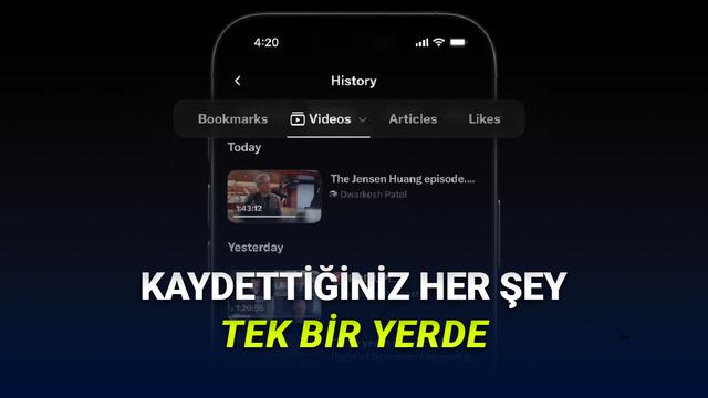 X'e "Geçmiş" Sekmesi Eklendi: Tüm Kaydedilen İçerikler Tek Yerde