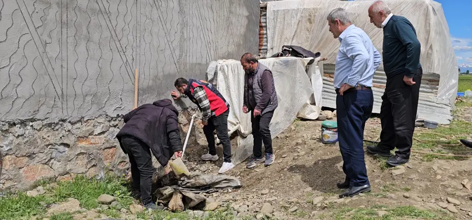 Muş'ta 3 Metrelik Yılan Paniği: İtfaiyenin Elinden Kaçıp Evin Temeline Gizlendi