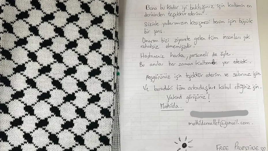 İsrail Saldırısında Yaralanan Sumud Aktivistinden Türk Doktorlara Teşekkür Mektubu