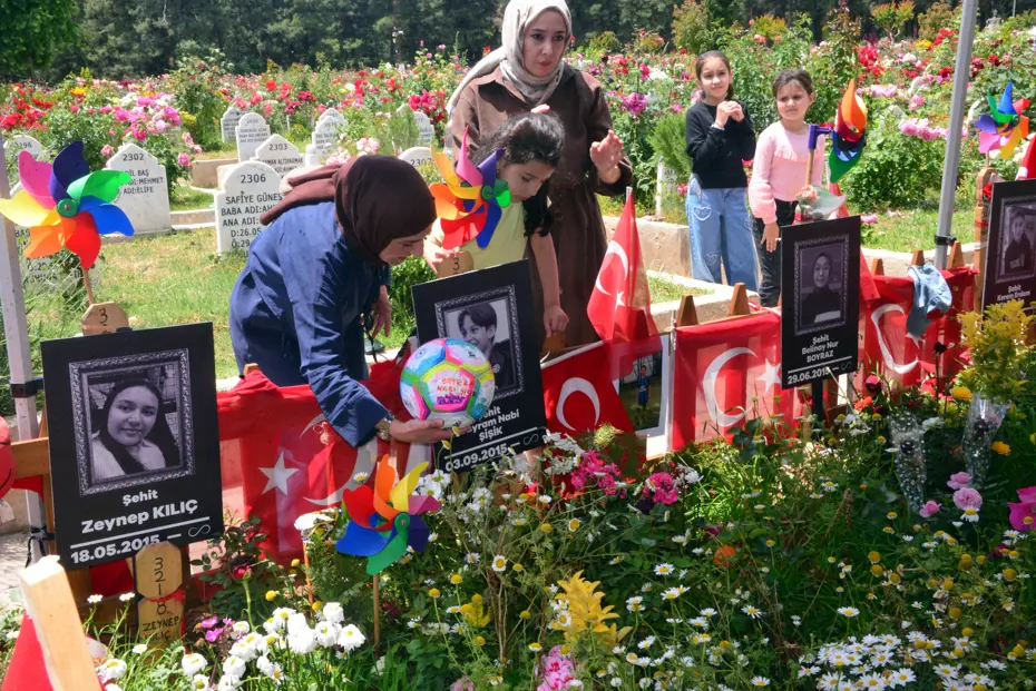 Kahramanmaraş'taki Okul Saldırısı Kurbanlarının Aileleri Mezarlıkta Bir Araya Geldi
