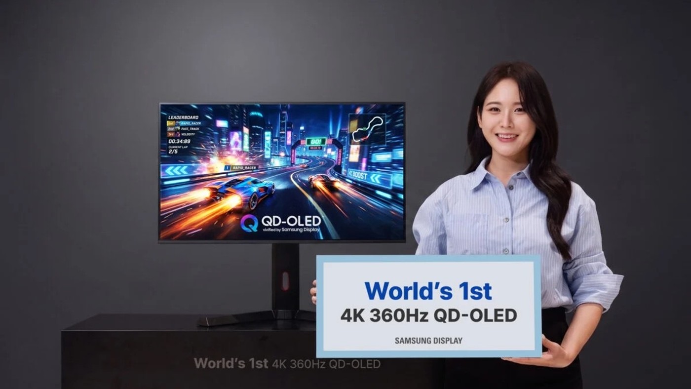 Samsung, Dünyanın İlk 4K Çözünürlüklü ve 360Hz Yenileme Hızlı QD-OLED Panelini Duyurdu