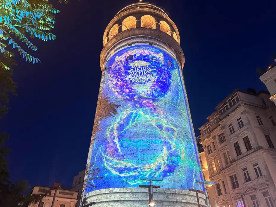İstanbul'un Simgesi Galata Kulesi'nde 'Sıfır Atık' Temalı Mapping Gösterisi