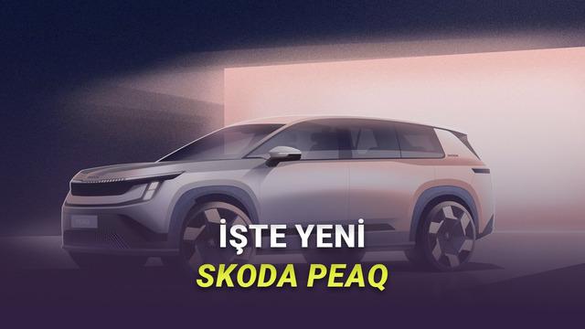Skoda'nın 610 Km Menzilli Yeni 7 Koltuklu Elektrikli SUV Modeli Peaq Görücüye Çıktı