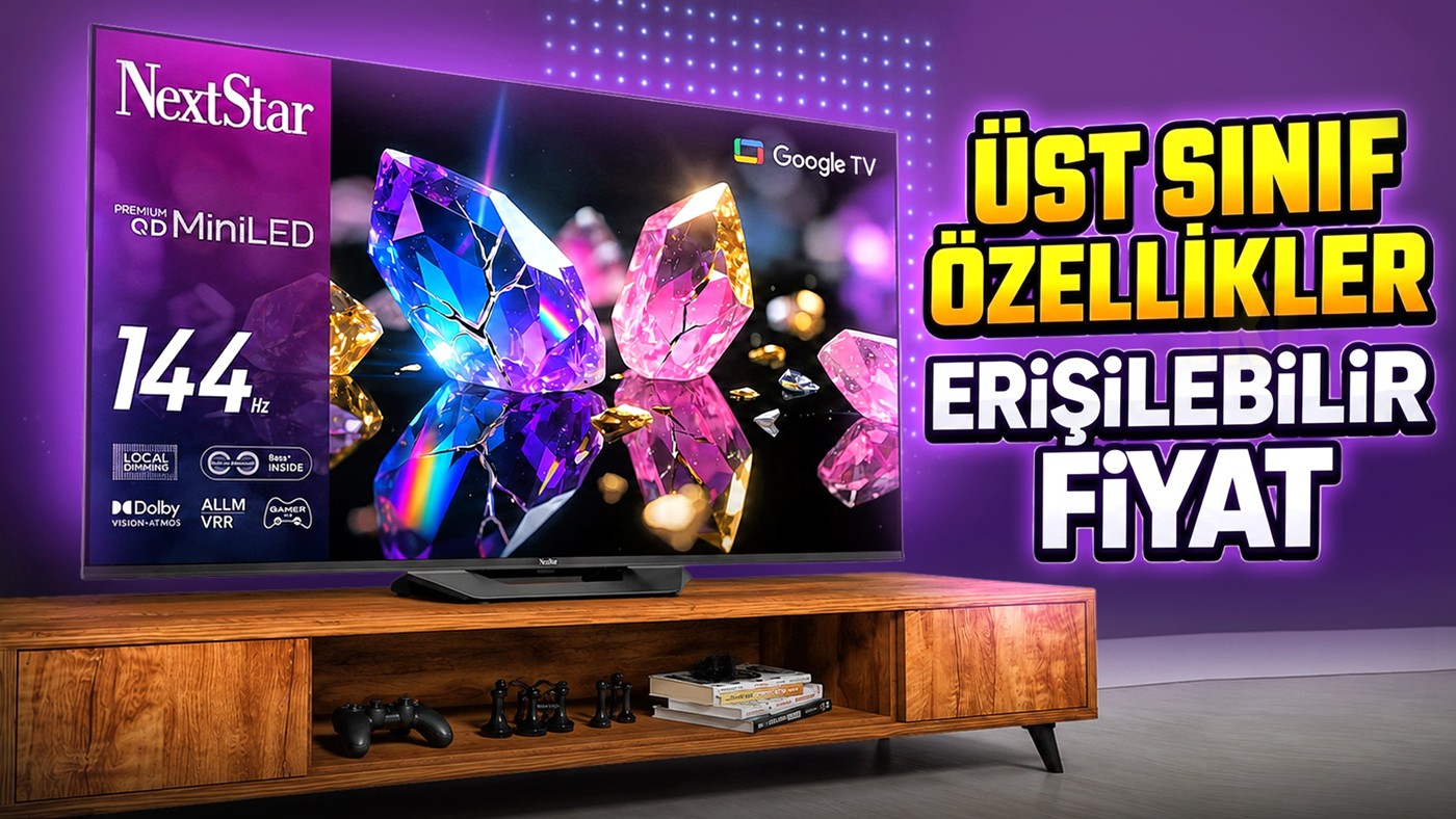 NextStar'dan 144Hz ve Mini LED Destekli Yeni Oyuncu Televizyonu: YE-65IDWP14