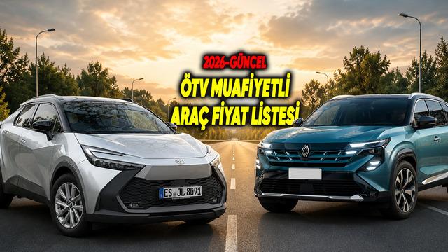 2026 Yılı ÖTV Muafiyetli Araç Fiyat Listesi ve Yeni Üst Limit Belli Oldu