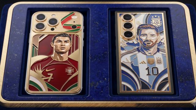Caviar'dan Messi ve Ronaldo Temalı 24 Ayar Altın Kaplama Telefonlar