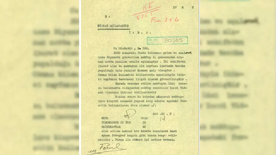 MİT'ten Tarihi Paylaşım: 1933 Yılına Ait "Gizli Mektup Açma" Formülü Yayımlandı