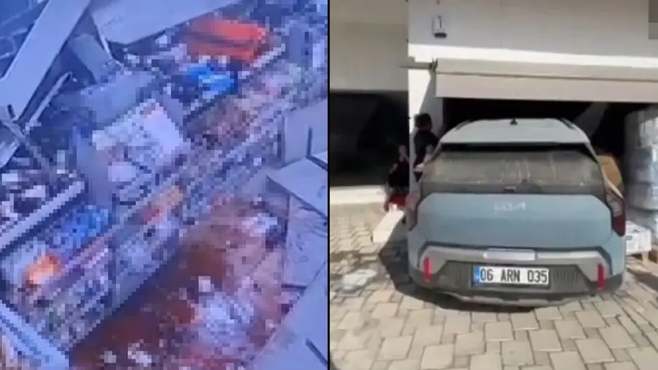 Muğla'da Kontrolden Çıkan Otomobil Zincir Markete Daldı: O Anlar Kamerada