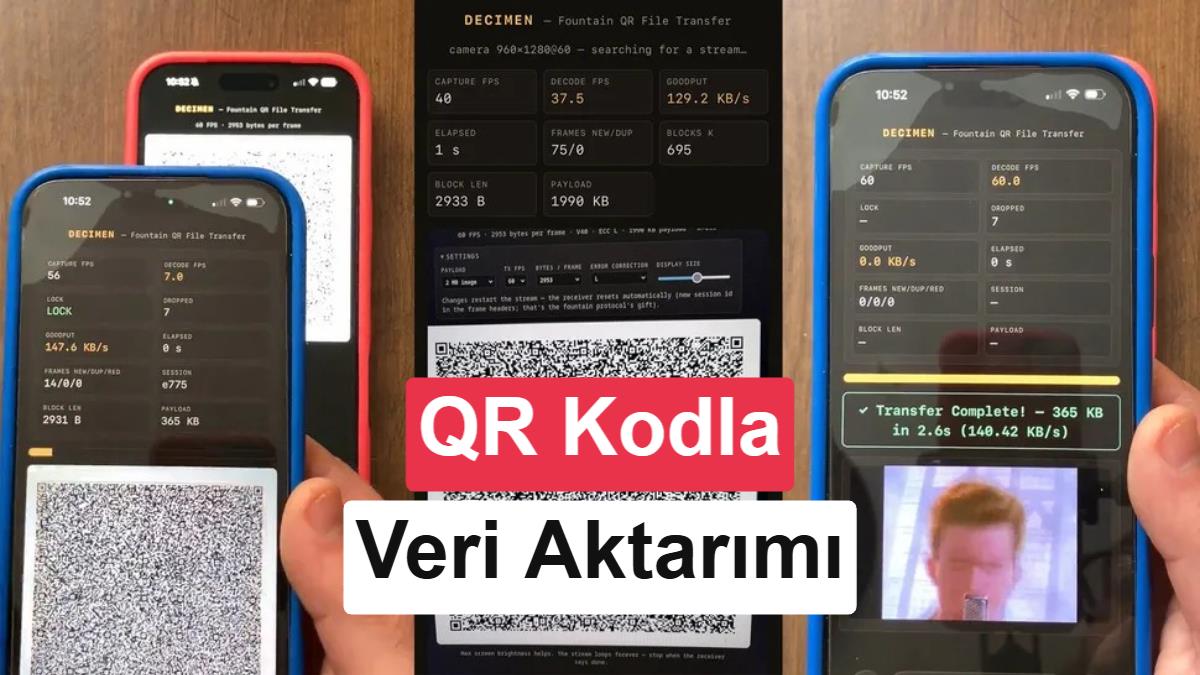 İnternetsiz Dosya Aktarımında Yeni Dönem: 60 FPS QR Kod Teknolojisi
