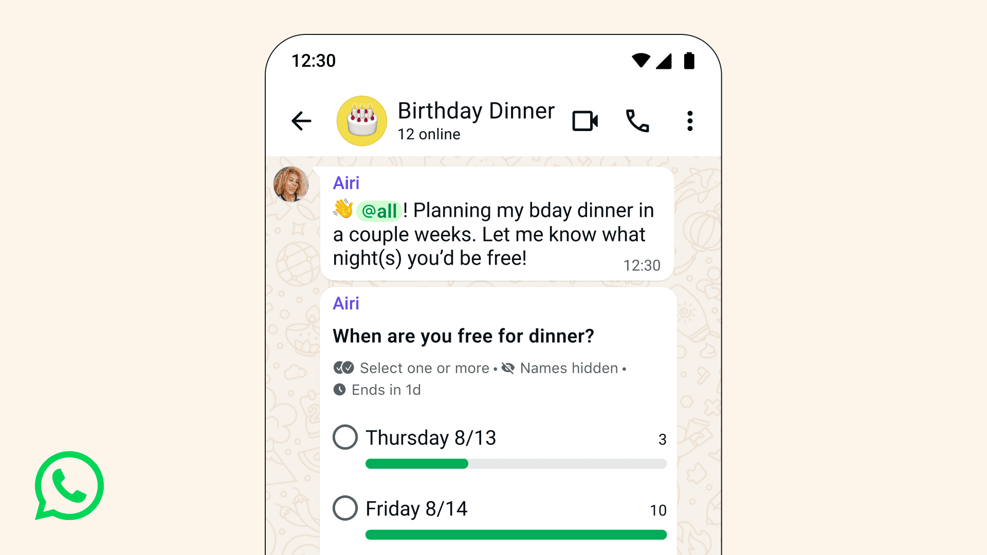 WhatsApp Grup Sohbetleri İçin @all Özelliğini ve Yeni Anket Seçeneklerini Duyurdu