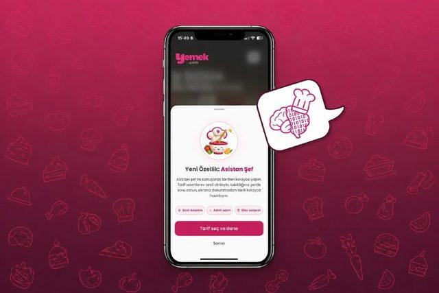 Yemek.com'dan Yapay Zeka Hamlesi: Etkileşimli 'Asistan Şef' Kullanıma Sunuldu